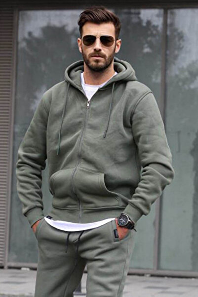 BayBayan Erkek Üç İplik Şardonlu Kalın Polar Hırka