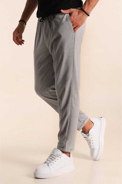 BayBayan Pantaloni de sport pentru bărbați, cu talie, confortabili, din țesătură Lycra