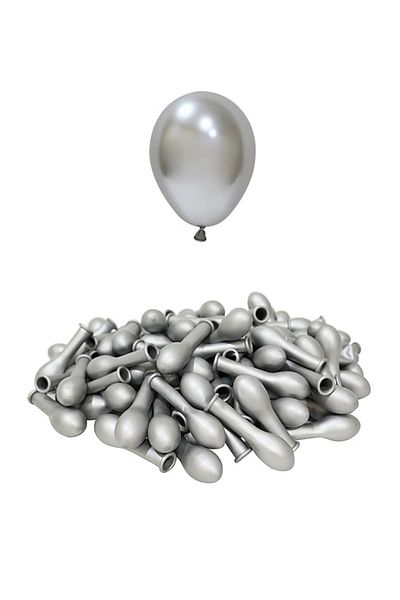 Patladı Gitti 5 Inch Chrome Silver Mini Balloon 10 Pcs