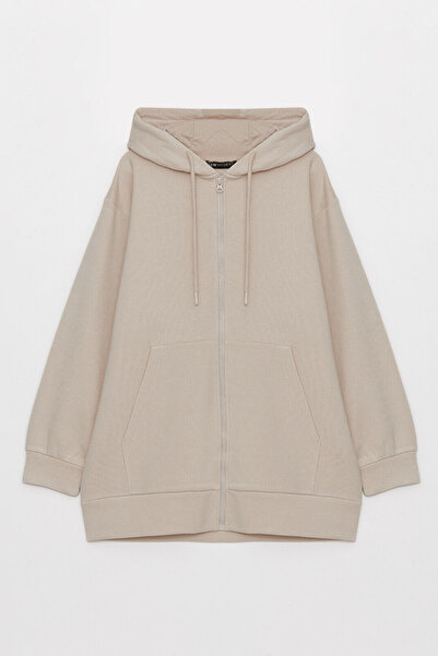 BayBayan Unisex Oversize İçi Polarlı Düz Salaş Hırka