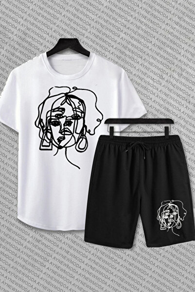 Modern Moda Γυναικείο σετ μπλουζάκι και σορτς με στάμπα αισθητικής σχεδίασης ...