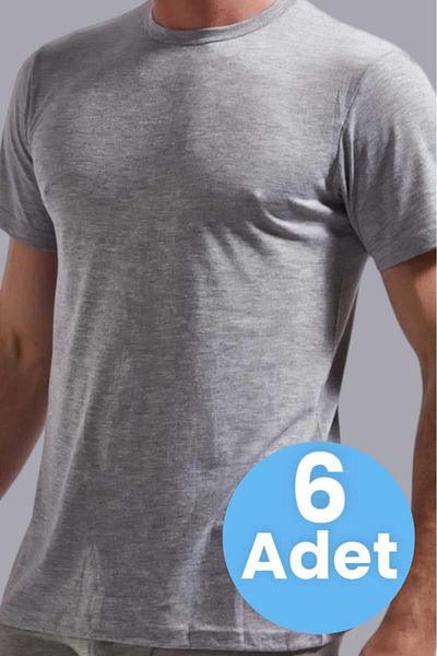 Tezzgelsin 6-Piece Cotton Men's Undershirt - Crew Neck