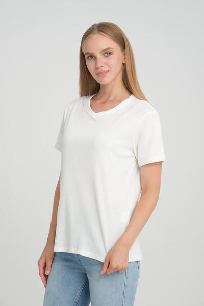 ALEXANDERGARDI Tricou Confort cu coaste cu decolteu în V - E24-74602