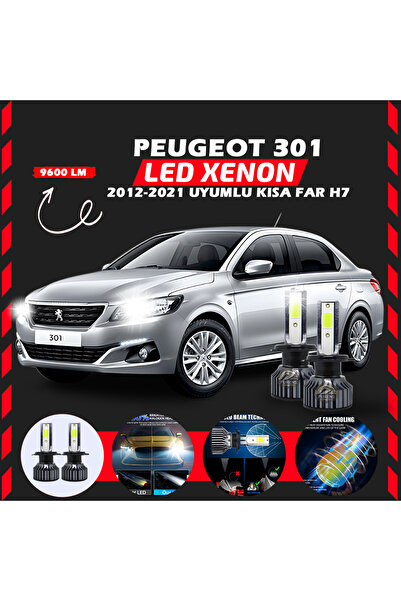 Furens Peugeot 301 2012-2021 Kısa Far Uyumlu Şimşek Etkili Led Xenon Pro Seri...
