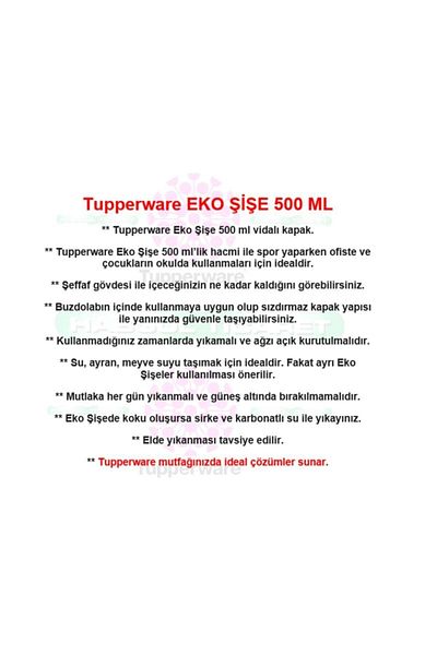 Tupperware Eco Bottle 500 Ml Screw Cap Water Bottle Flask Water Bottle Hsgl Green