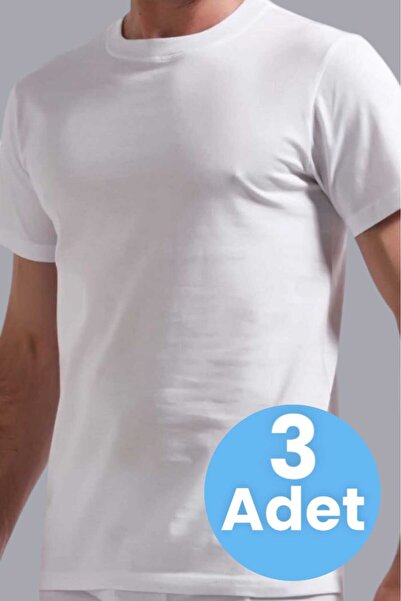 Tezzgelsin قميص داخلي رجالي من القطن مكون من 3 قطع - رقبة دائرية