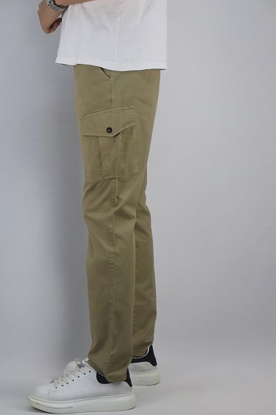 inpool Cotton Gabardine Fabric - Oversize Cargo Pocket Pants 256, Waist Lace