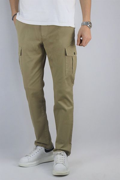 inpool Cotton Gabardine Fabric - Oversize Cargo Pocket Pants 256, Waist Lace
