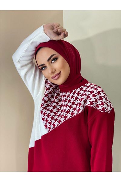 R&S modibone سباحة حجاب باللون العنابي - شال بونيه CITCITLI متوافق مع Hasema وملابس السباحة
