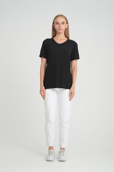 ALEXANDERGARDI Tricou cu decolteu în V cu ajustare confortabilă - cu nervuri (E24-74602)