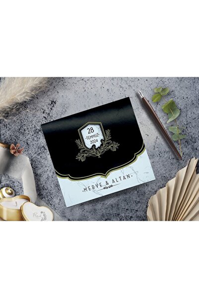 abcofis Düğün Davetiyesi Cem Davetiye Elegance 7092 Baskı Dahil