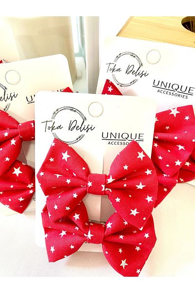 Toka Delisi 5 Pieces Handmade Double Combination Red and White Star Buckle for 23 April, 29 October