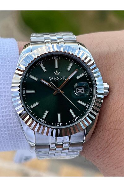 Wesse 5 Atm Men's Wristwatch - Steel Cord, Calendar Dial, No Darkening Color Throwing EWWG403002