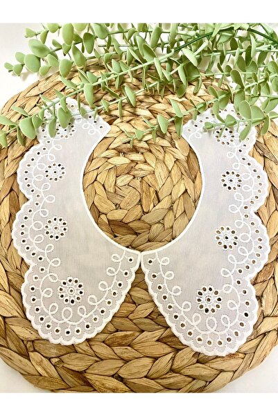 Toka Delisi Çocuklar Için Beyaz Renk Vintage Fisto Yakalık