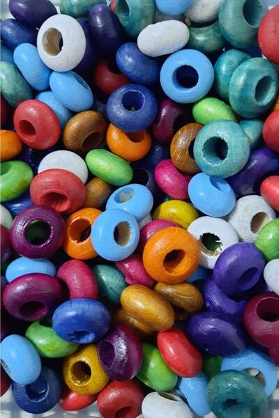 ella'nın çarşısı Mărgele colorate din lemn pentru burgeri ~ Lățime 8mm, Diame...