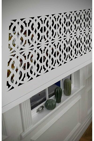 otuzyedi Lazer Kesimli Stor Perde Beyaz Renk.