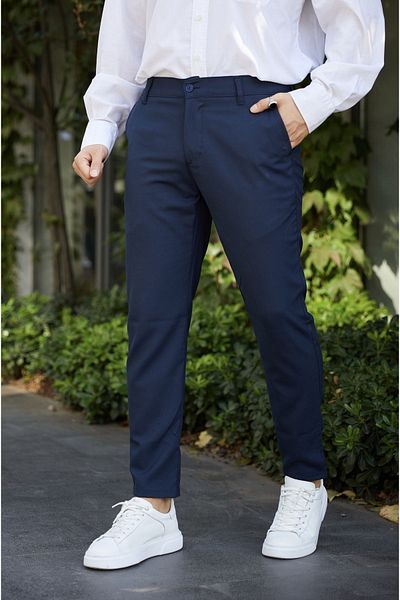 BayBayan Men's Slim Fit Casual Quality Fabric Trousers