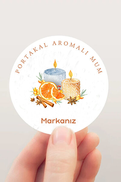 Runrux Markanıza ve Butik İşletmelere Özel Portakal Aromalı Mum Etiketi - İşl...