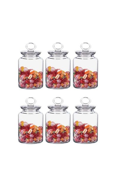 Paşabahçe 98673 Kitchen Series Gasketed Glass Jar with Lid 1.5 Liter -6 Pieces
