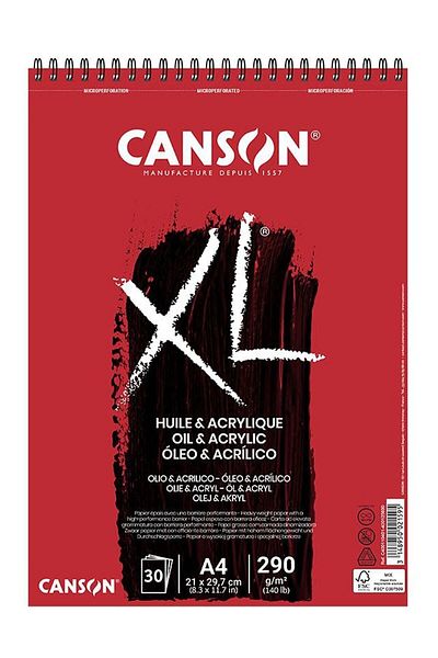 Canson Xl Oil & Acrylic Spiral Notebook 30 Sheets 290g 21x29.7