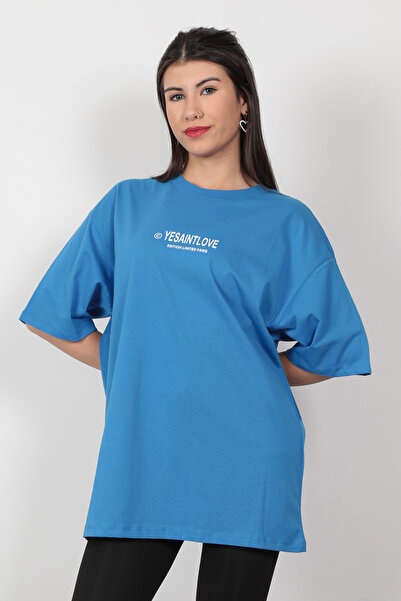 GİYSA Kadın Yesaint Love Baskılı Oversize T-shirt