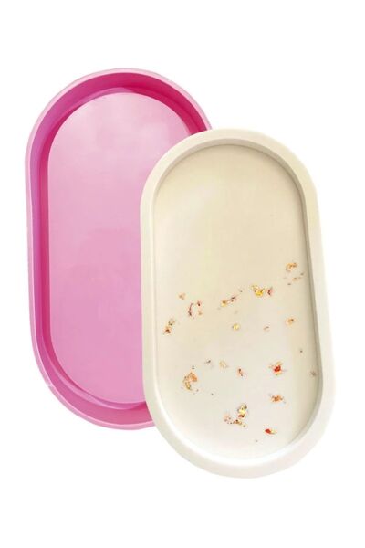 andela Oval Tepsi Silikon Mum Kalıbı