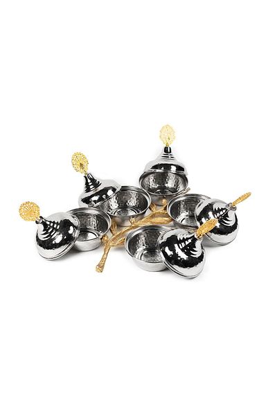 ANTEPSEPETİ Copper Forged 5-Piece Silver Plated Kitchen Set
