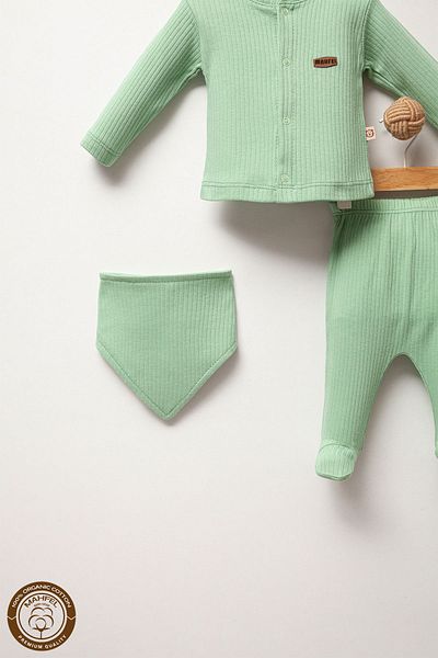 MAHFEL Mint Freshness Water Green 5-Piece Newborn Baby Hospital Discharge Set
