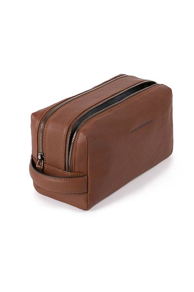 PIQUADRO Black Square Kulturbeutel Leder 25 cm