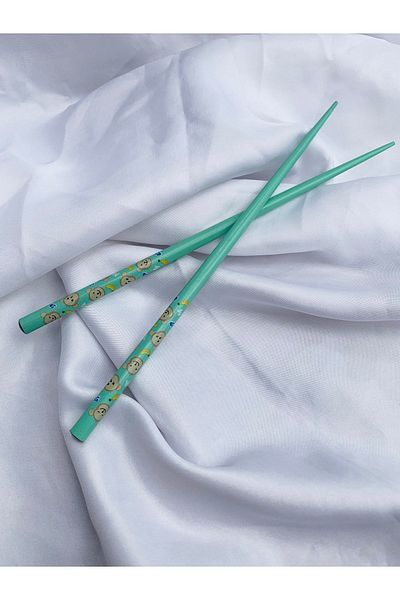 Tam Seramik Japanese Bamboo Chopstick Mint Green Monkey Pattern 1 Pair