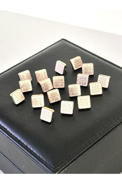 ODDA TASARIM ATÖLYESİ metallized square white shirt button
