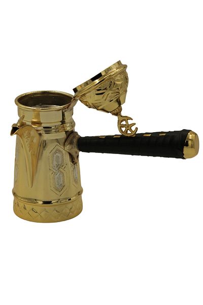ANTEPSEPETİ Copper Mirra Coffee Pot with Processing Motif 24 CM