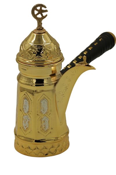 ANTEPSEPETİ Copper Mirra Coffee Pot with Processing Motif 20 CM