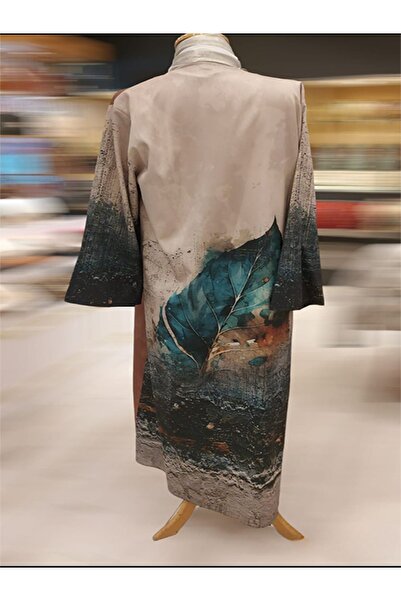 fiore fashion Colorful Linen Kaftan Abaya Ferace Linen Abaya Bisht Suitable for Size 38-42