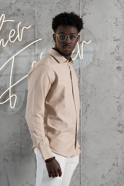 ADVANTE Slimfit Summer Plain Cotton Shirt