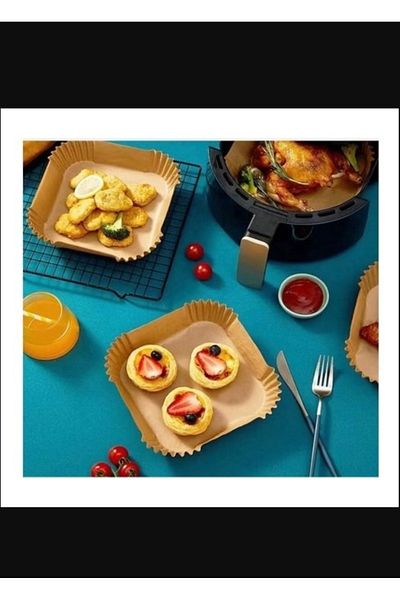 VANCL 50 Pieces Airfryer Baking Paper - Oiled Kraft Square