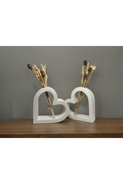 STİLNEST DECOR Set de vază decorativă în formă de inimă dublă, simbolul iubirii și a eleganței