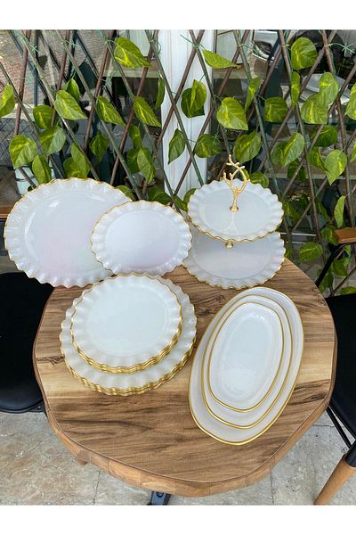 GÜRCÜGLASS طقم إفطار إيزابيلا 17 قطعة