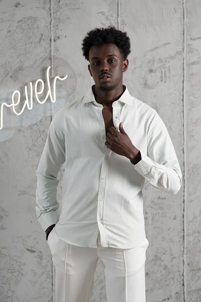 ADVANTE Slimfit καλοκαιρινό απλό βαμβακερό πουκάμισο