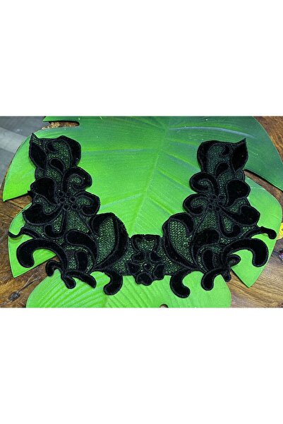 Gönülden Tasarım 30X23 CM KADİFE SİYAH DİKİŞ YAKA ARMA DİKİŞ GİYİM AKSESUARI