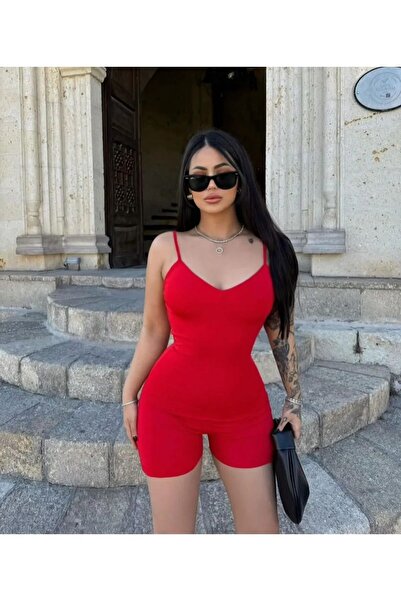 lumuteks Red Recovery Strap Jumpsuit