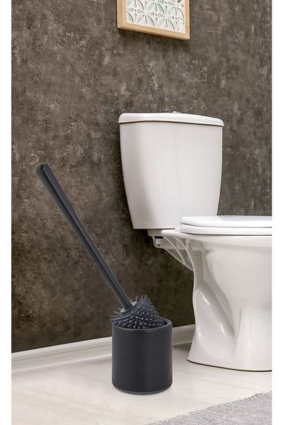 ATA HOME Elfshop Home - Black Silicone Toilet and Toilet Brush Nzshp 1073447