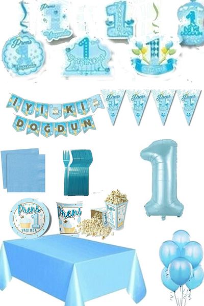 DÜVENCİ TİCARET 1 Year Old Birthday Celebrated Set