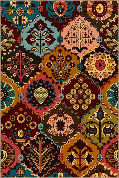 Rugs Modern Halı سجادة قاعدة منسوجة ذات طابع نباتي تقليدي وسجادة قابلة للغسل ...