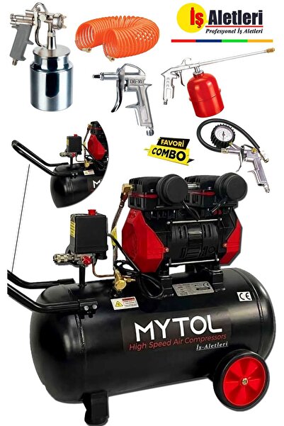 MYTOL 1,5 Hp Yağsız Hava Kompresörü Ve Havalı Alet Seti Hızlı Dolum