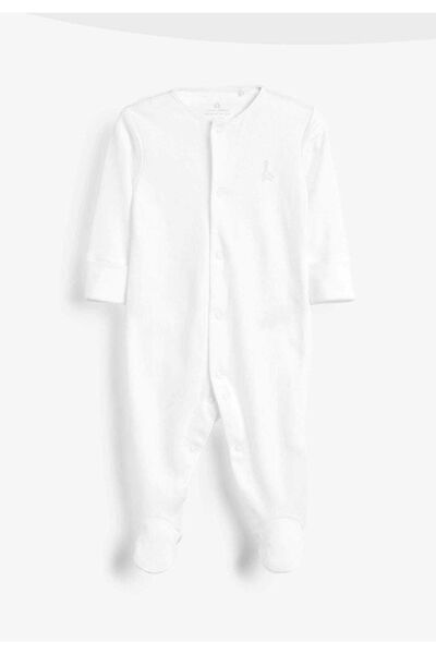 Next Baby Mavi-beyaz %100 Organik Pamuk 3 Lü Tulum Seti