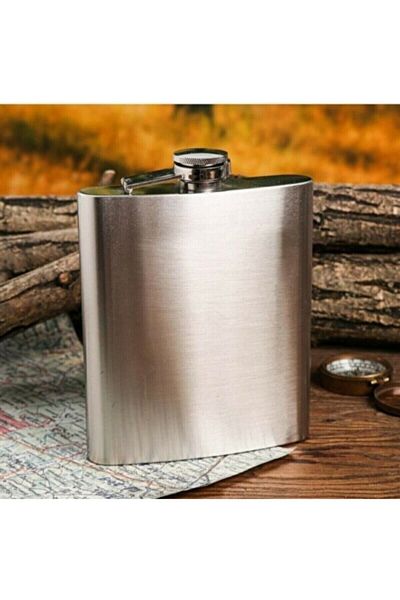 Pazarholding 4 oz Stainless Steel Hip Flask Camping Liquor Whiskey Cognac Flask