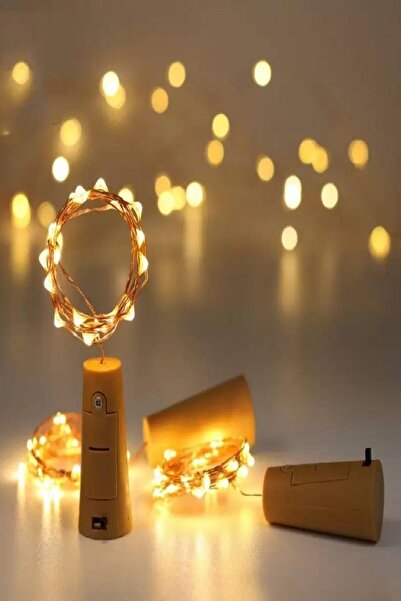 Sanctum 2 Metre Dekoratif Mantar Tıpa Peri Led Işık Gün Işığı Pilli