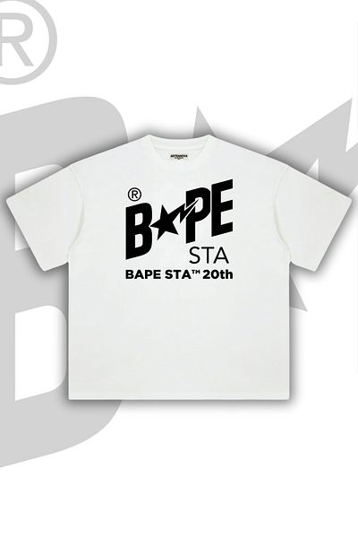 Astranova Bape 20th Special Design - Unisex White Oversize T-shirt