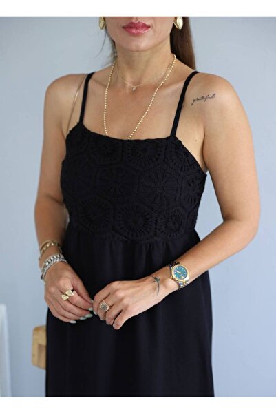 Butik Beyza Ρυθμιζόμενο λινό φόρεμα - με κορδόνια και τιράντες